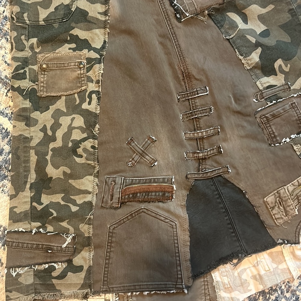 Kancan Upcycled Camouflage Patchwork Utility Maxi… - image 5